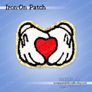 MICKEY GLOVE HANDS Embroidered/Chenille Iron-On Patch for Crafts, Clothing, Bags & Home Décor- 70113