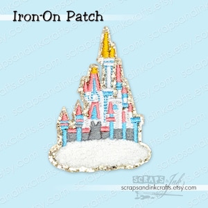 SPARKLE CASTLE Embroidered/Chenille Iron-On Patch for DIY Crafts, Clothing, Bags & Home Décor- 70126