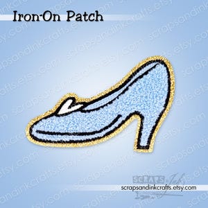 PRINCESS CINDERELLA SLIPPER Embroidered/Chenille Iron-On Patch for Crafts, Clothing, Bags & Home Décor- 70158