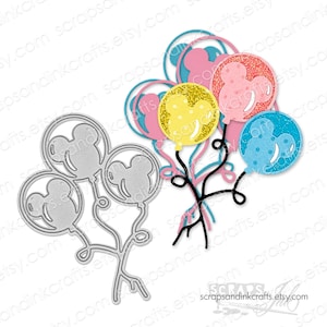 BALLOON TRIO #2 Metal Cutting Die for Papercrafts, Scrapbooks, Tags, Planners, Cards, Gifts, DiY Party & Home Décor- 20135