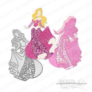 Matriz de corte de metal FANCY PRINCESS AURORA (Bela Adormecida) para artesanato em papel, álbuns de recortes, cartões, presentes, planejadores, festa DIY e decoração para casa - 20525
