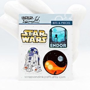 STAR WARS MIX #3 Conjunto de 4 enfeites de acrílico para artesanato temático da Disney, álbuns de recortes, cartões, acessórios de cabelo, presentes/decoração para casa - 40943
