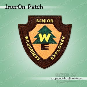 SENIOR WILDERNESS EXPLORER Embroidered Iron-On Patch for Crafts, Clothing, Jackets, Hats, Bags, & Home Décor- 70280