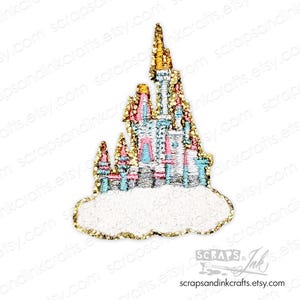 SPARKLE CASTLE Broderad/Chenille Stryklapp för DIY-pyssel, kläder, väskor och heminredning - 70126