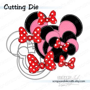 LARGE MOUSE SET (Largest is 6" wide!) Set of 10 Metal Cutting Dies for Papercrafts, Mini Albums, Cards, Gifts, DiY Party & Home Décor- 21422