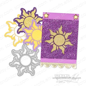 TANGLED SUN Set mit 2 Metallstanzformen für Princess Paper Crafts, Karten, Scrapbooks, Tags, Geschenke, Planer, DiY Party & Home Decor- 20127