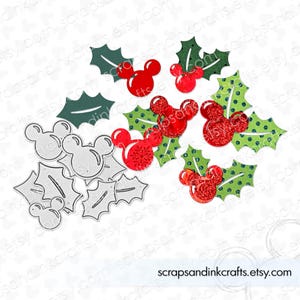 HOLLY TRIO Set di 9 fustelle in metallo per lavori di carta, album di ritagli, agende, etichette, biglietti, regali, decorazioni per feste e casa - 20947