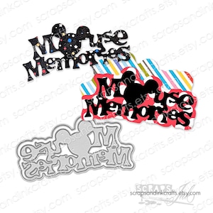 MOUSE MEMORIES Metal Cutting Die Set of 2 for Papercrafts, Cards, Scrapbooks, Gifts, Tags, Journals, DiY Party & Home Décor- 20104