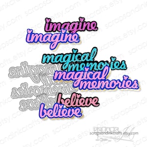 MAGIC WORDS Set of 7 Metal Cutting Dies for Papercrafts, Scrapbooks, Cards, Gifts, Journals, DiY Party & Home Décor- 20714