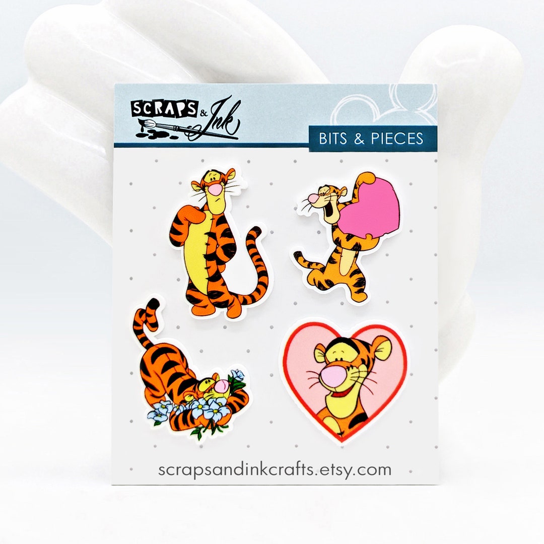 LOVE, TIGGER Set of 4 Acrylic Embellishments for Disney-themed Crafts ...
