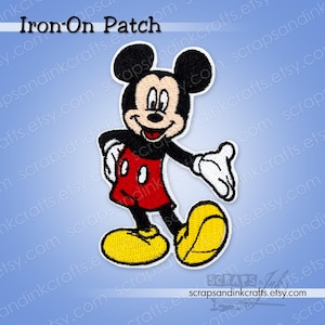 ICONIC MOUSE #1 Embroidered Iron-On Patch for Crafts, Hats, Clothing, Backpacks, Jackets, Bags, Gifts, Décor- 70414