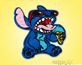 STITCH With ICE CREAM Embroidered Iron-On Patch for Crafts, Hats, Gifts, Clothing, Backpacks, Jackets, Bags, Home Décor- 70405