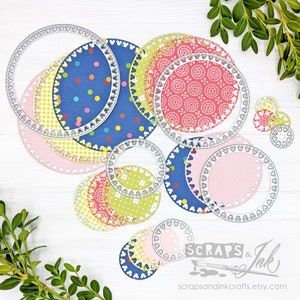 MAUS KREISE Set von 6 Metall Stanzformen für Papierbasteln, Scrapbooks, Karten, Geschenke, Tags, Planer, DiY Party & Home Décor - 20411