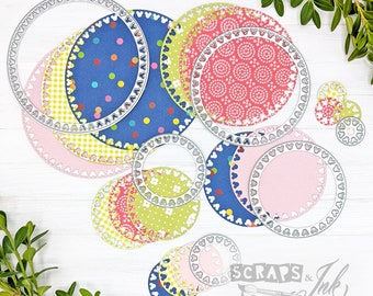 MOUSE CIRCLES Set of 6 Metal Cutting Dies for Papercrafts, Scrapbooks, Cards, Gifts, Tags, Planners, DiY Party & Home Décor- 20411