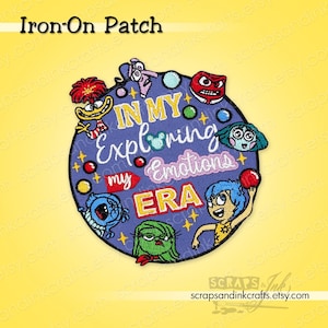 MY EMOTIONS ERA *Exclusive! Inside Out Large Embroidered Iron-On Patch for Crafts, Hats, Clothing, Bags, Home Décor- 70277XL