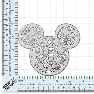 Fustella in metallo ORNAMENT MOUSE per lavori di carta a tema natalizio/festivo, album di ritagli, biglietti, regali, decorazioni fai da te per feste e casa - 20526