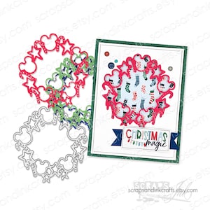 FESTIVE WREATH Fustella in metallo per Natale/Festività, lavori di carta, album di ritagli, agende, biglietti, regali, fai da te per feste e decorazioni per la casa - 20374