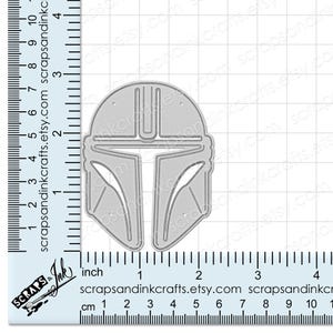 MANDALORIAN (Din Djarin) HELMET Exclusive Size! (Custom-sized to match all other helmets we carry) Metal Cutting Die- 20124 image 2