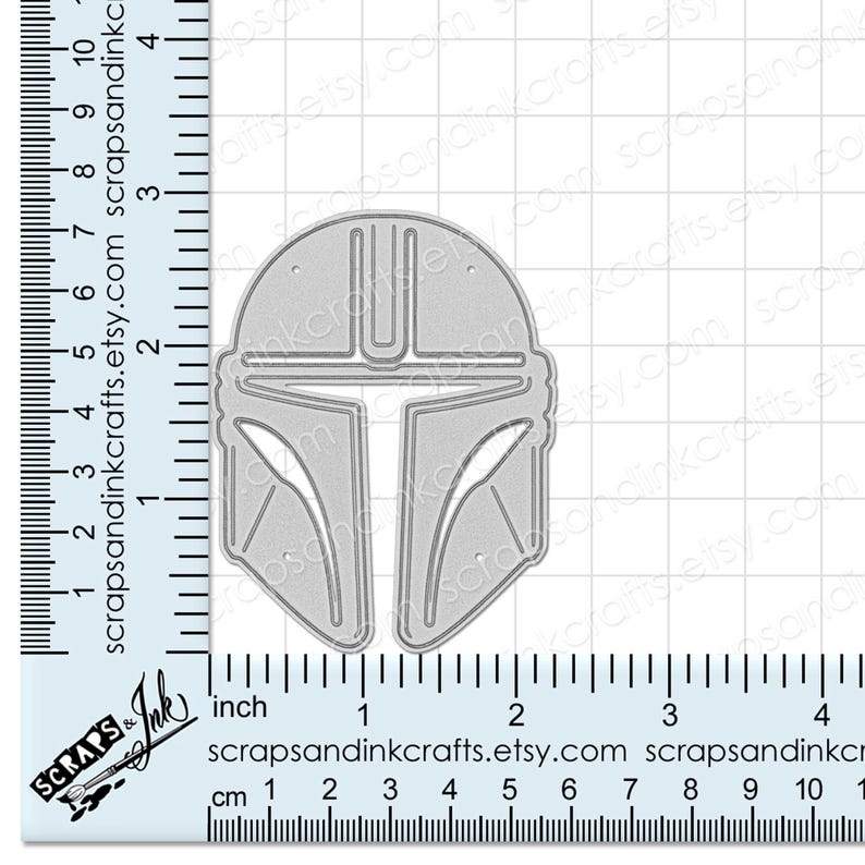 MANDALORIAN (Din Djarin) HELMET Exclusive Size! (Custom-sized to match all other helmets we carry) Metal Cutting Die- 20124 image 2