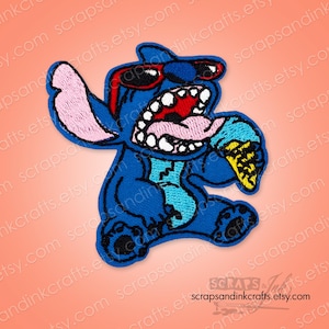 STITCH With ICE CREAM Embroidered Iron-On Patch for Crafts, Hats, Gifts, Clothing, Backpacks, Jackets, Bags, Home Décor- 70405