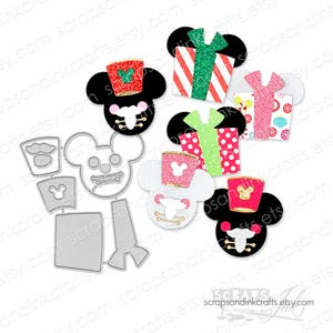 LAYERED CHRISTMAS MOUSE Set di 9 fustelle in metallo per lavori di carta, album di ritagli, biglietti, regali, etichette, agende, fai da te per feste e decorazioni per la casa - 21057