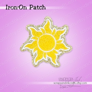 TANGLED SUN geborduurde/chenille-strijkpatch voor doe-het-zelf, kleding, tassen en woondecoratie- 70428