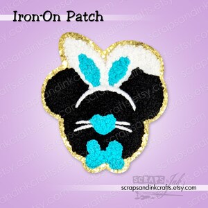 MOUSE BUNNY Embroidered/Chenille Iron-On Patch for Crafts, Clothing, Bags & Home Décor- 70164
