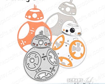 Fustella in metallo BB-8 DROID per lavori di carta, album di ritagli, biglietti, agende, etichette, regali, decorazioni fai da te per feste e casa - 21025