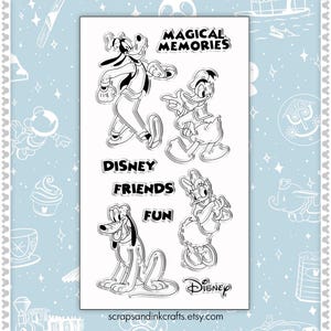 MAGICAL FRIENDS Clear Cling Mount Stamp Set for Disney-Inspired Papercrafts, Gifts, Party & Home Décor- 60114
