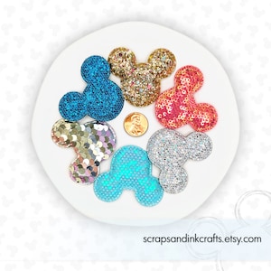 WISHES Padded Mouse Applique Set for Crafts, Hair Accessories, Scrapbooks, Cards, Planners, Gifts, Party & Home Décor