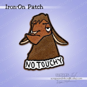 NO TOUCHY (Llama Kuzco from Emperor's New Groove) Embroidered Iron-On Patch for DIY Crafts, Clothing, Bags & Home Décor- 70427