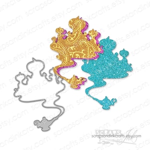 AGGRABAH/GENIE LAMPE Silhouette Stanzform für Papierbasteln, Scrapbooks, Karten, Tags, Planer, Geschenke, DiY Partys & Home Décor - 21038