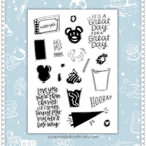 GREAT DAY Clear Cling Mount Stamp Set for Disney-Inspired Papercrafts, Gifts, Party & Home Décor- 60108