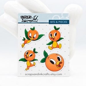 ORANGE BIRD Lot de 4 embellissements en acrylique pour travaux manuels sur le thème de Disney, albums de coupures, cartes, accessoires pour cheveux, cadeaux/décoration pour la maison - 41141