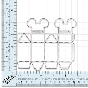 3D MINI-MOUSE BOX Metal Cutting Die para artesanato em papel, cartões, álbuns de recortes, presentes, planejadores, festa DIY e decoração para casa - 20938