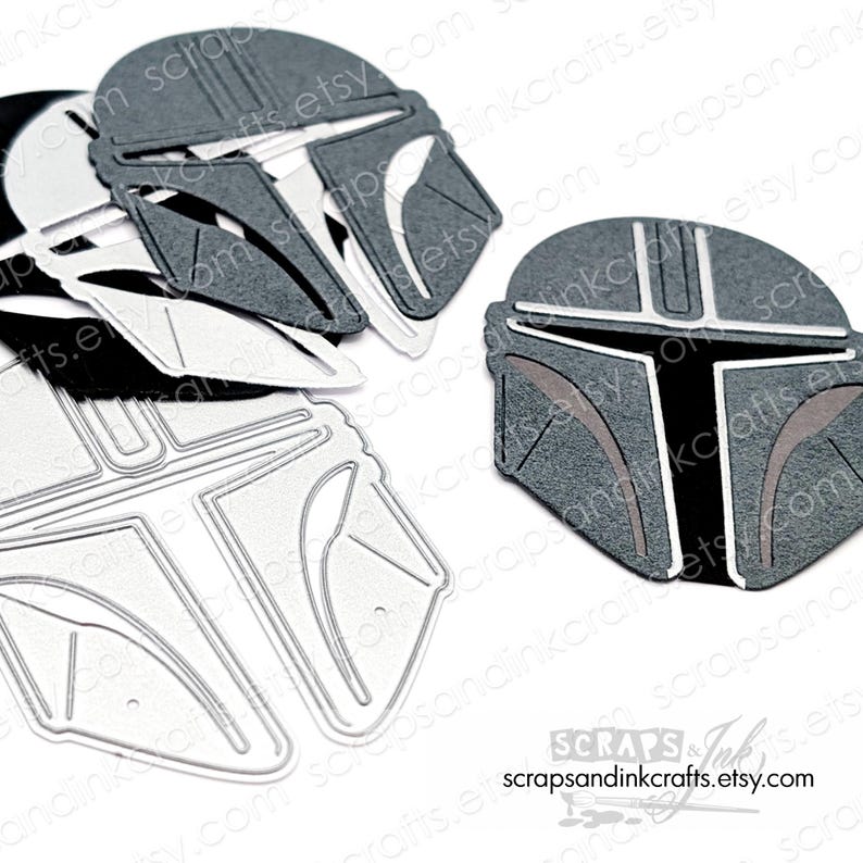 MANDALORIAN (Din Djarin) HELMET Exclusive Size! (Custom-sized to match all other helmets we carry) Metal Cutting Die- 20124 image 3