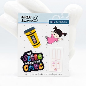 #3 Conjunto de 4 enfeites de acrílico para artesanato, álbuns de recortes, cartões, acessórios de cabelo, presentes e decoração de casa com tema Disney - 41120