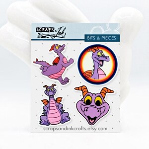 FIGMENT #1 ディズニーテーマの工芸品、スクラップブック、カード、ヘアアクセサリー、ギフト、ホームデコレーション用のアクリル装飾品 4 個セット - 41140