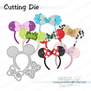 MOUSE EARS HEADBAND Set of 5 Metal Cutting Dies for Papercrafts, Scrapbooks, Cards, Gifts, Tags, Planners, DiY Party & Home Décor- 21012