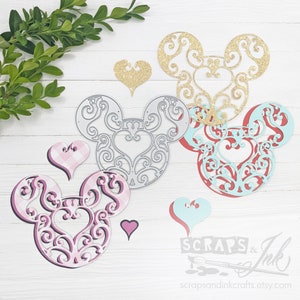 FANCY MOUSE Set di 5 fustelle in metallo per creazioni con la carta, cartoline, album di ritagli, regali, diari, feste e decorazioni per la casa a tema Disney - 20319