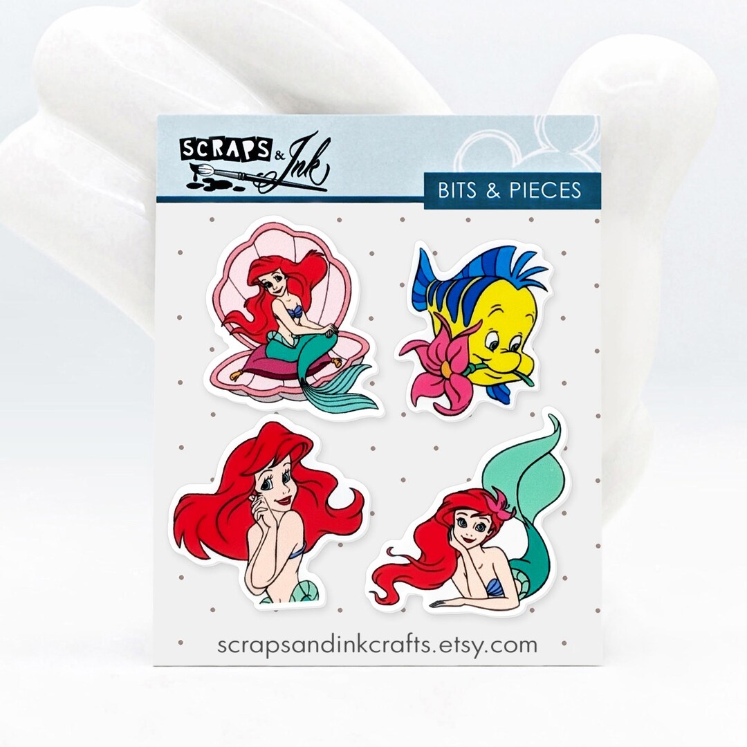 ARIEL / LITTLE MERMAID #3 Set of 4 Printed Acrylic (planar Resin ...