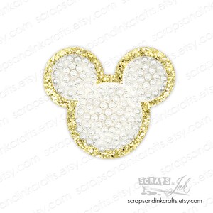 PEARL MOUSE Studded Embroidered Iron-On Patch for DIY Crafts, Clothing, Bags & Home Décor- 70243