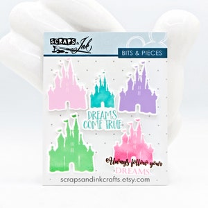 CASTLE DREAMS Set of 5 Acrylic Embellishments for Disney-Themed Crafts, Hair Accessories, Gifts & Home Décor- 40841