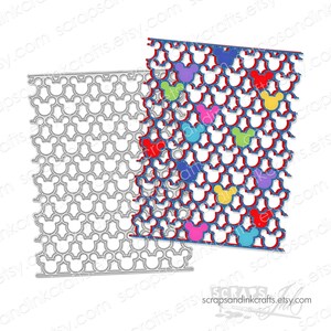 OPEN MICKEY ACHTERGROND Snijmal voor papercrafts, plakboeken, kaarten, tijdschriften, planners, cadeaus, doe-het-zelf-feest- en woondecoraties-21419