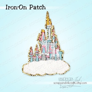 SPARKLE CASTLE Broderad/Chenille Stryklapp för DIY-pyssel, kläder, väskor och heminredning - 70126
