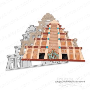 MEXIKO EPCOT PAVILION Azteken/Maya Tempel *Exklusiv! Metallstanzschablone für Papierbasteln, Scrapbooks, Karten, Reisetagebücher & Décor - 20953