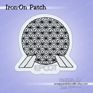 EPCOT Embroidered Iron-On Patch for Crafts, Clothing, Bags, Home Décor- 70268