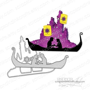 TANGLED SILHOUETTE Set von 4 Metallstanzformen für Papierbasteln, Scrapbooks, Karten, Geschenke, DiY Party & Wohnkultur - 21429