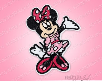 MINNIE In PINK DRESS Embroidered Iron-On Patch for Crafts, Hats, Clothing, Backpacks, Jackets, Bags, Gifts, Décor- 70402