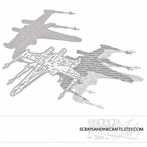 Troquel de corte de metal X-WING STARFIGHTER para manualidades de papel, álbumes de recortes, tarjetas, regalos, etiquetas, planificadores, fiestas y decoración del hogar - 20415